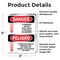 Signmission Flammable Vapors Keep Fire Away Bilingual Danger Sign, Vinyl Decal, 3.5in W x 5in L, 2PK OS-2PACK-DS-D-35-VS-1257 - alternate 6